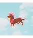 Weenie Dog Cowboy Vinyl Sticker