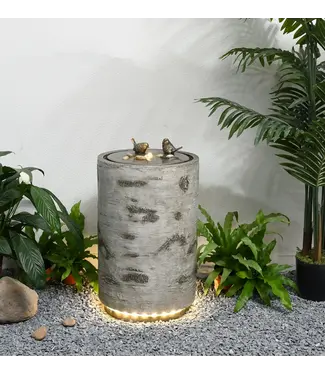 Hi-Line Gift Ltd. Bird Bath Fountain w/ Warm White LEDS