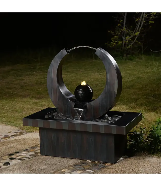 Outdoor Metal Fountain with LED Lights