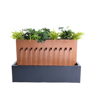 Hi-Line Gift Ltd. Zinc Metal Rectangle Fountain w/ Planter