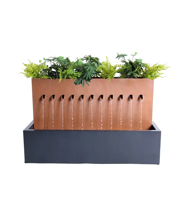 Zinc Metal Rectangle Fountain w/ Planter
