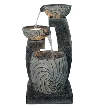 Hi-Line Gift Ltd. 3 Tier Modern Cascading water Fountain w/ LED