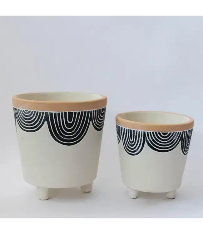Navy Raised Flower Pots Large