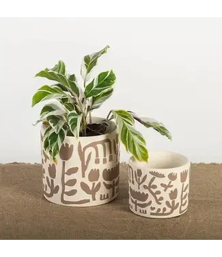 Forpost Trace Inc. Beige Terracotta Flower Pot Large