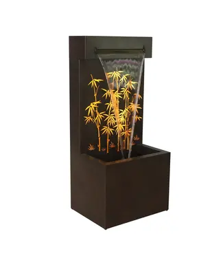 Hi-Line Gift Ltd. Bamboo Hollow Carved Fountain w/ LEDS