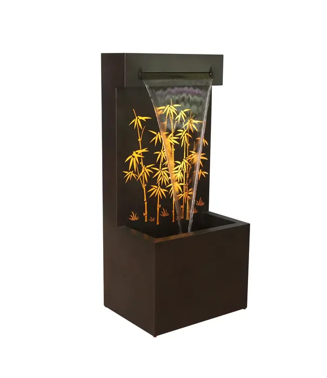 Bamboo Hollow Carved Fountain w/ LEDS