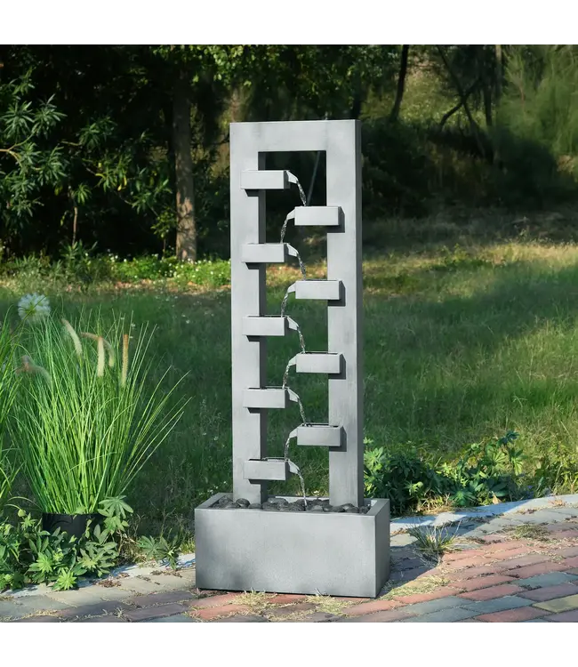 Metal Fountain Dusty Blue