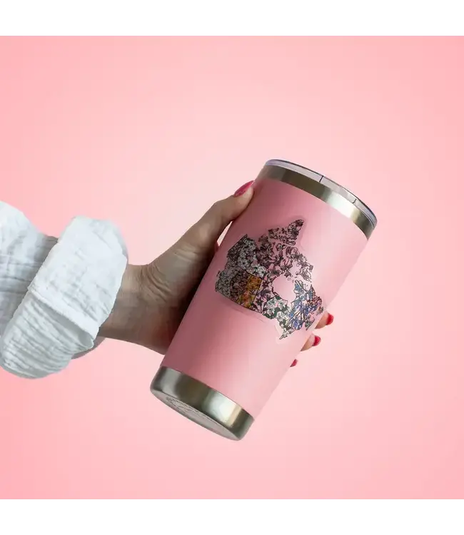 Canada Map Floral Clear Matte Vinyl Sticker