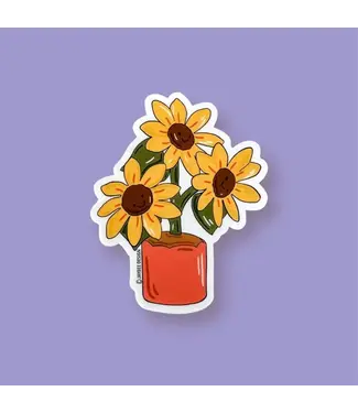 Jaybee Design Sunflowers in Pot Vinyl Sticker
