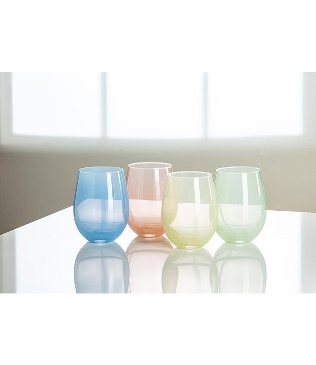 Sheer Pastel Stemless Wine Glass