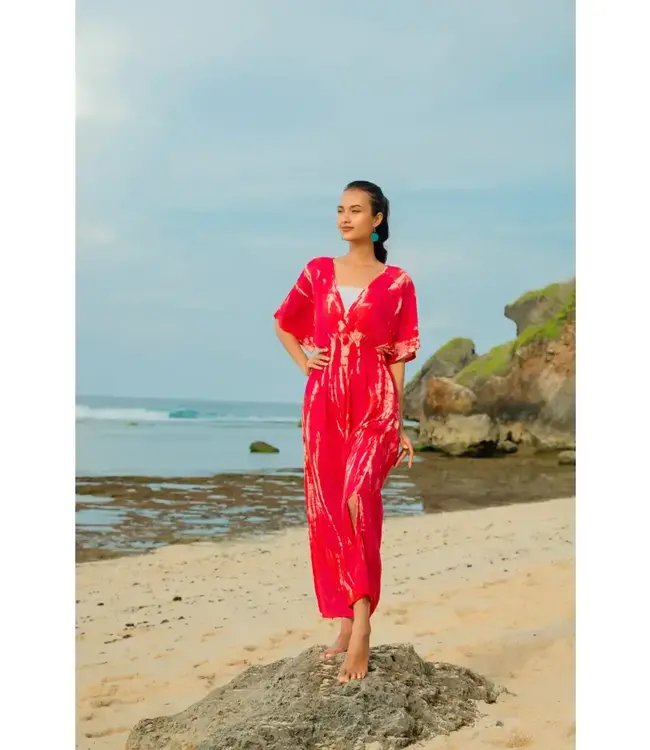 Bone Tie Dye Maxi Dress - Pink