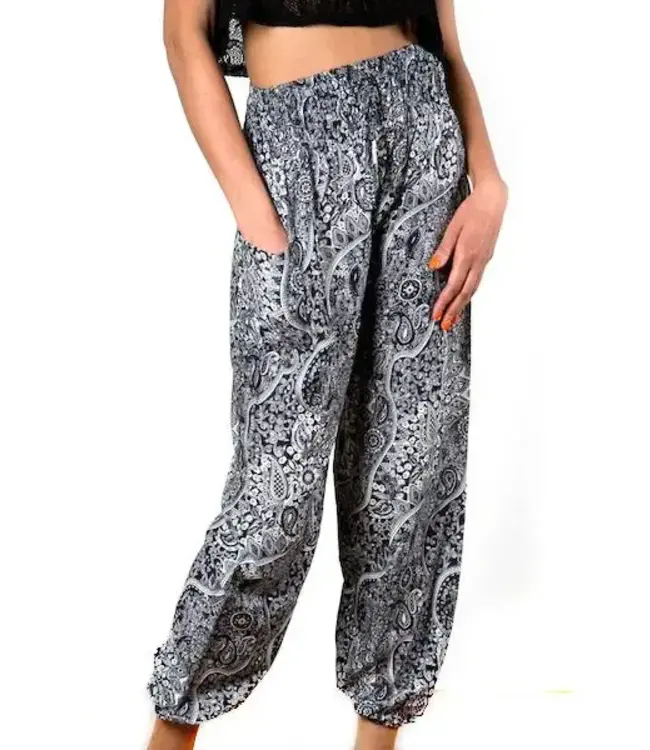 Black & White Paisley Bali Pants