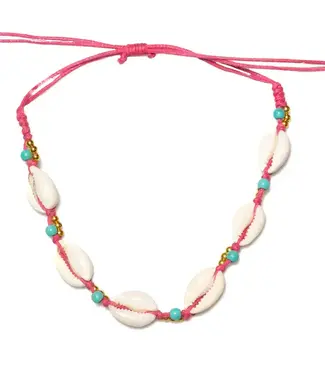 Suzie Blue Canada Shell & Bead Anklet