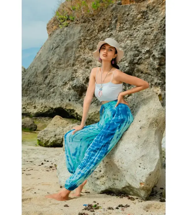 Bone Tie Dye Bali Pants - Blue