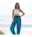 Bold Abstract Tie Dye Bali Pant in Teal & Black
