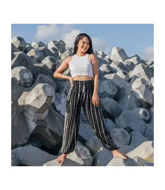 Suzie Blue Canada Black & White Tie Dye Bali Pants