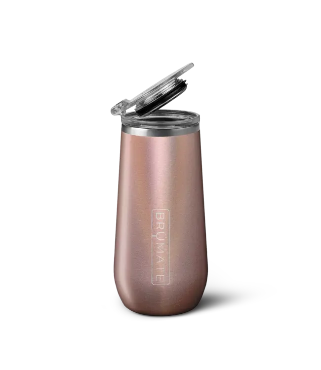 BruMate Champagne Flute  Glitter Rose Gold