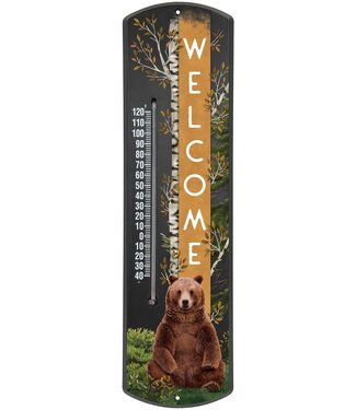 Carson Home & Gift Thermometer Bear Welcome