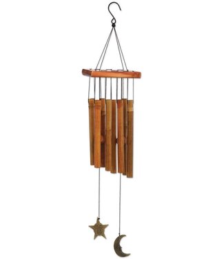 Carson Home & Gift Windchime 27" Moon & Star