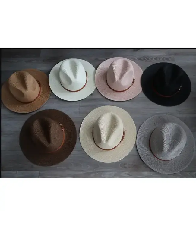 Short Brim Panama Fedora Straw Hat