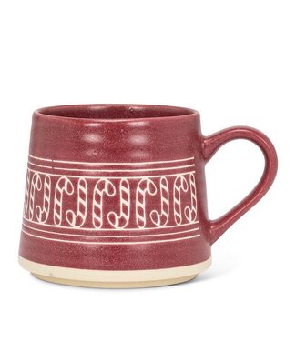 Abbott Collection Wide Base Mug with Candycanes