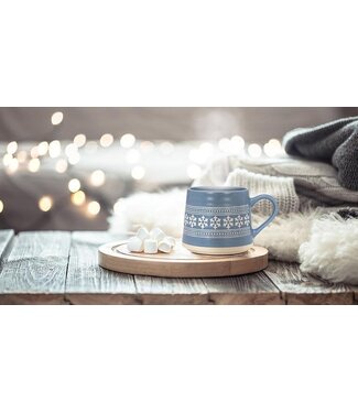 Abbott Collection Wide Base Mug with Snowflakes
