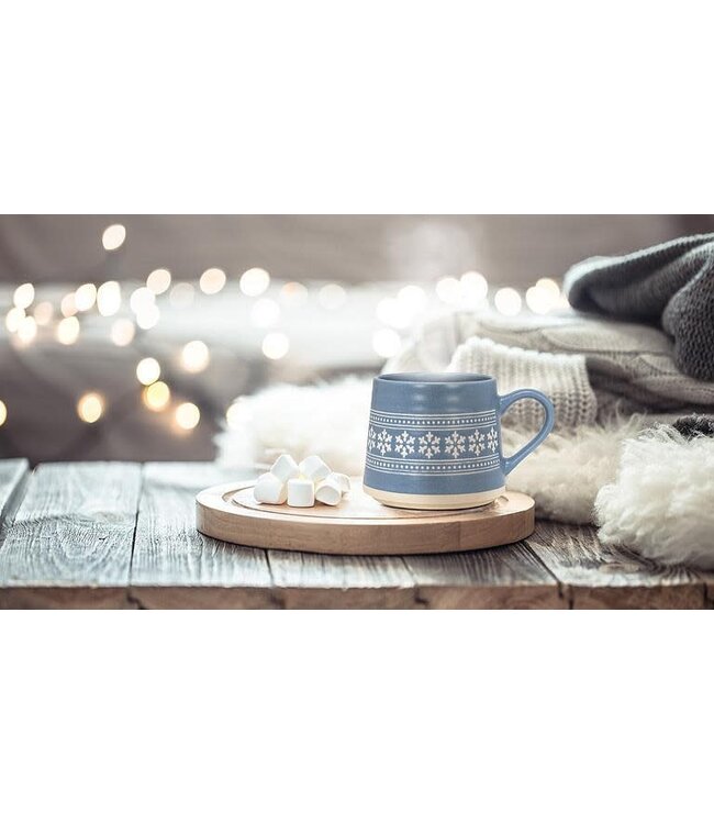 Wide Base Mug with Snowflakes