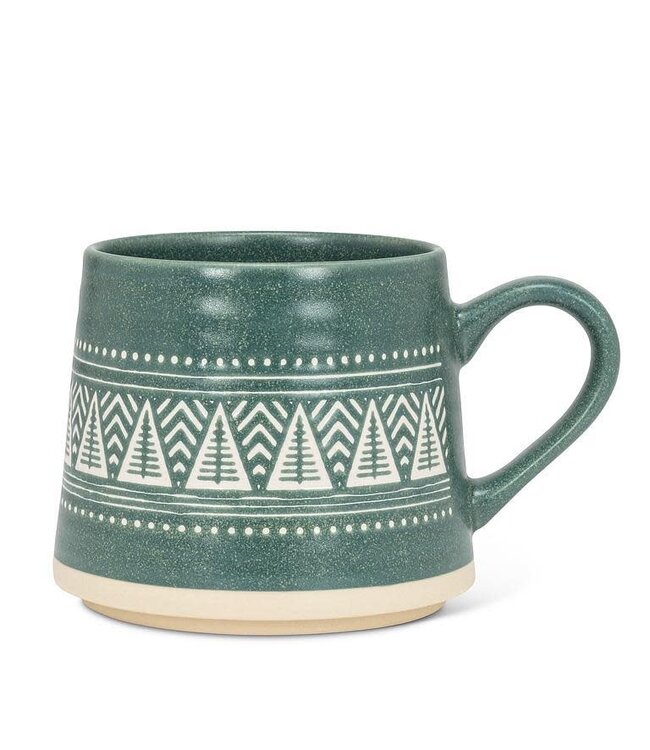 Wide Base Mug with Trees