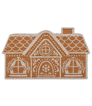 Abbott Collection Gingerbread House Shaped Doormat