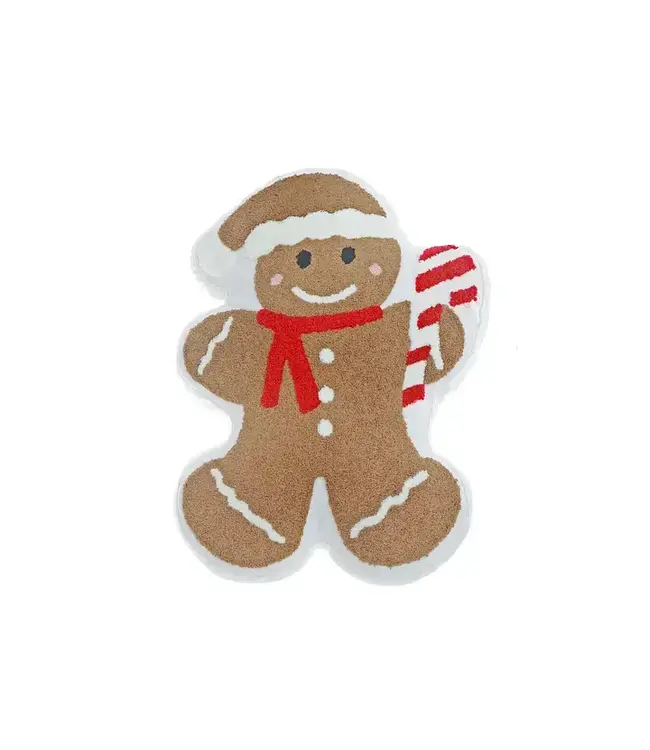 Cotton Embroidered Cushion (Gingerbread)