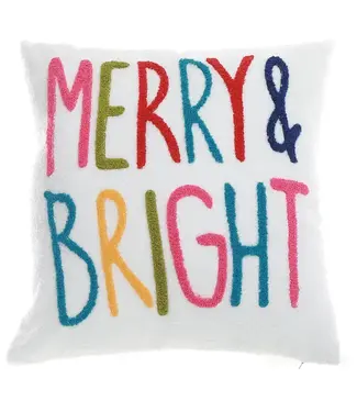 IH Casa Decor Polyester Embroidered Cushion (Merry & Bright)