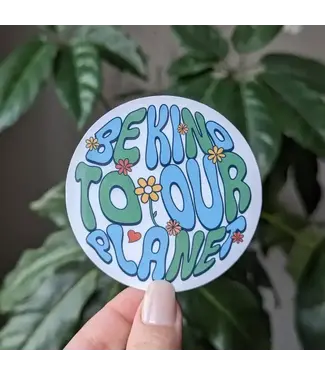 Moonlit Creations Be Kind to Our Planet Vinyl Sticker