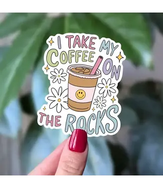 Moonlit Creations Coffee on the Rocks Vinyl Sticker
