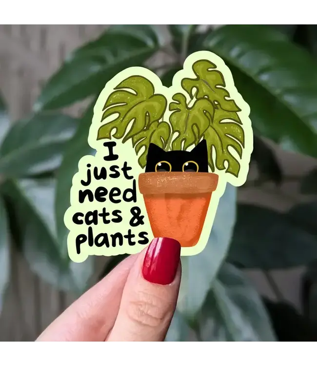 Cats & Plants Vinyl Sticker