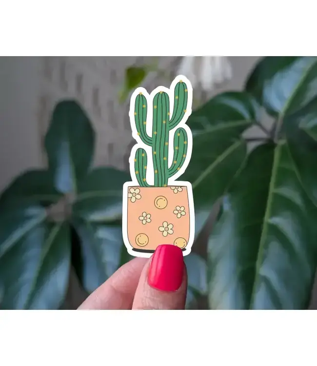 Potted Cactus Vinyl Sticker