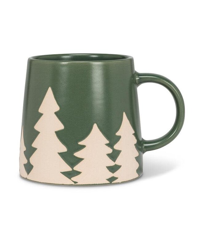 Wide Base Mug with Pine Trees