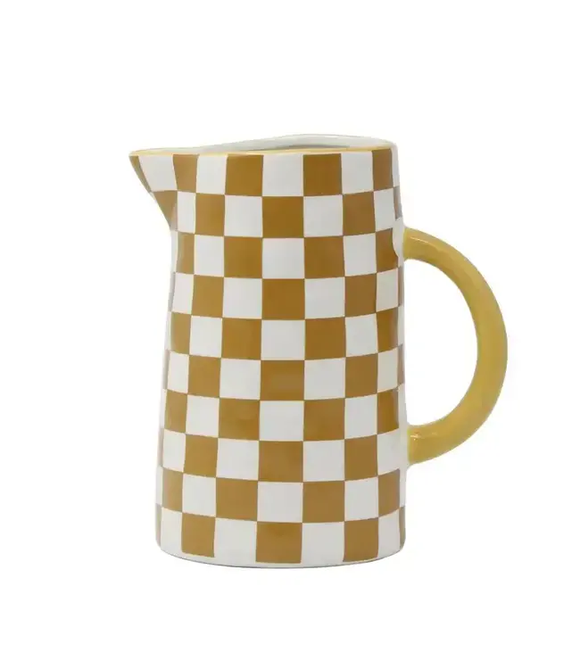 Checkered Ceramic Pitcher/Vase