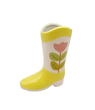 Truu Design Cowboy Boot Ceramic Vase