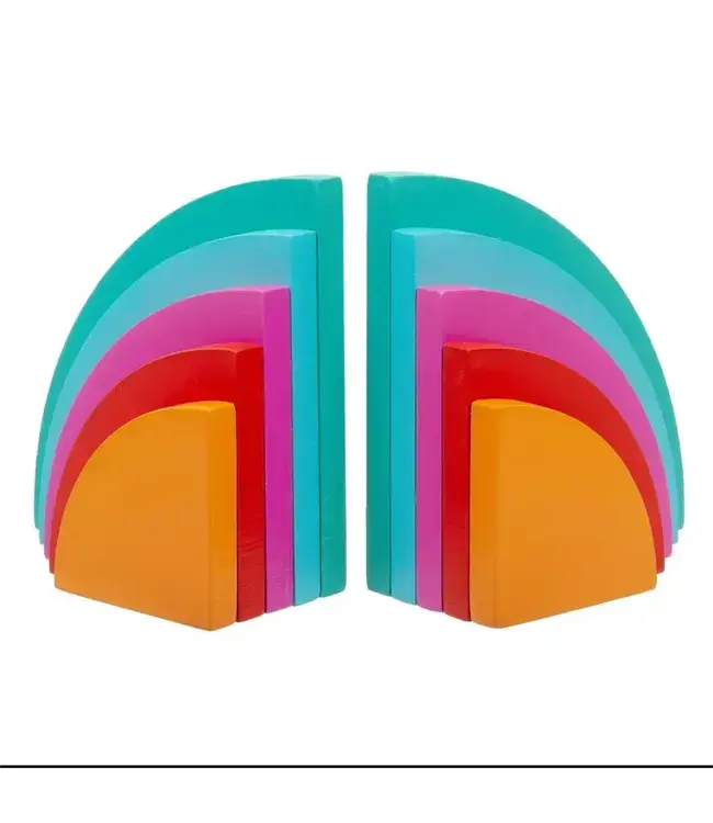 Truu Design Set of Two Vibrant Rainbow Bookends