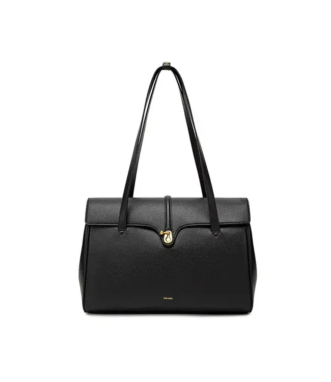 Lock - Recycled Vegan Tote - Black Pebbled