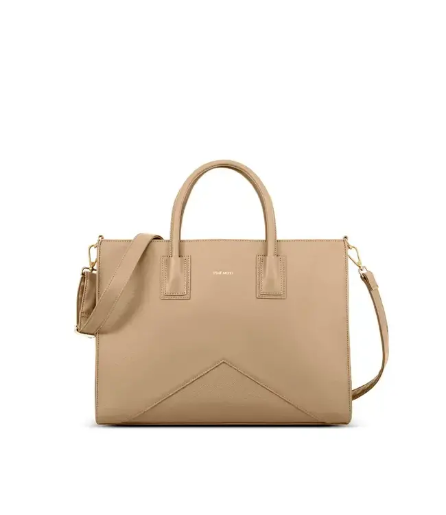 Greta - Recycled Vegan Work Tote Bag - Sand
