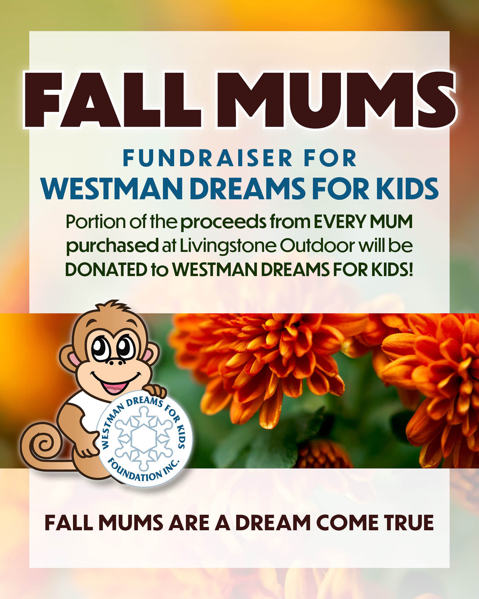 Annual Fall Mums Fundraiser for Westman Dreams for Kids