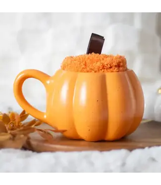 Something Different Wholesale Autumn and Fall Pumpkin Shaped Mug and Socks Set