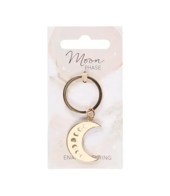 Moon Phase Crescent Enamel Keyring