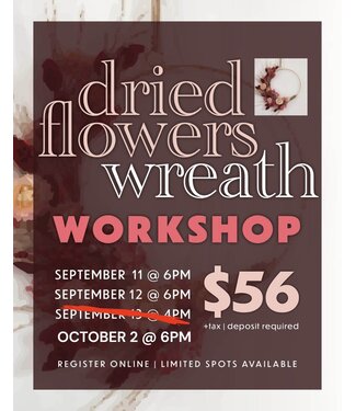Dried Flowers Wreath Workshop (Deposit Only)