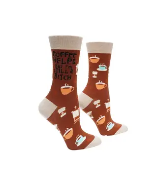 Shoc Joc Apparels Ltd Coffee Helps But I’M Still A B*Tch Womens Socks
