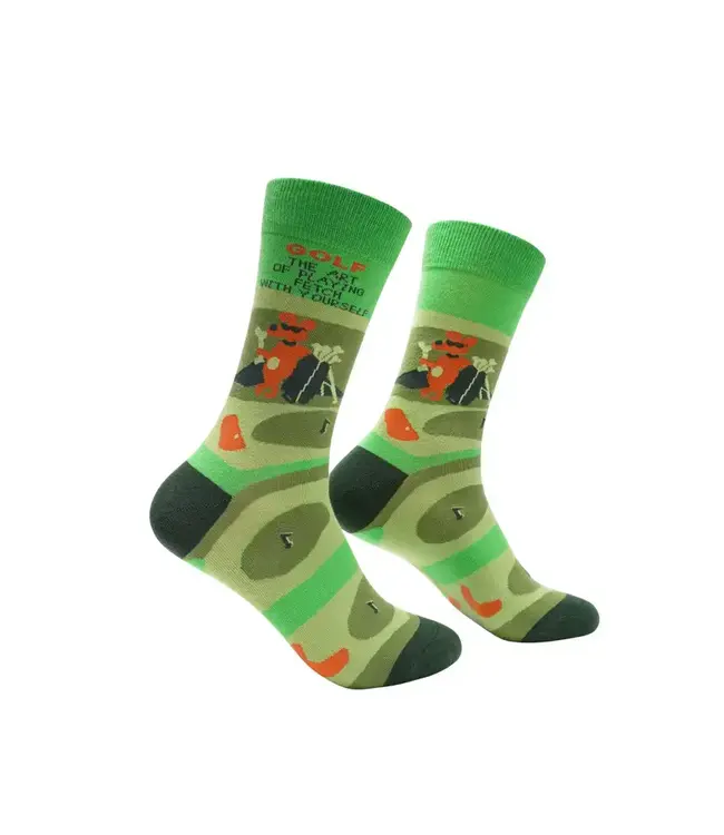 Golf the Art of Playing Fetch Mens Socks