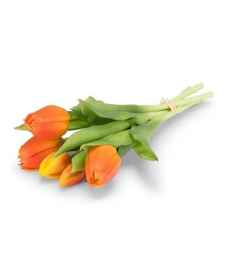 Abbott Collection Lifelike 5 Stem Tulip Bunch - Orange