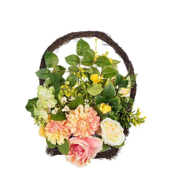 Basket Decor with Peonies