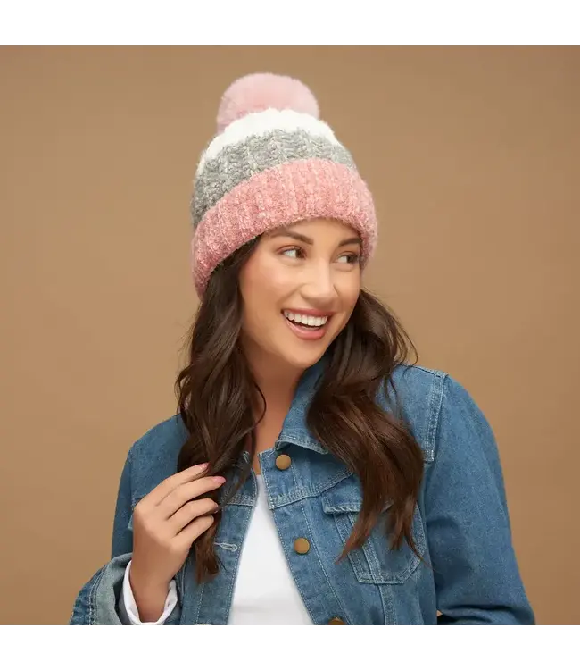 Beanie Jemmi Striped Dusty Rse